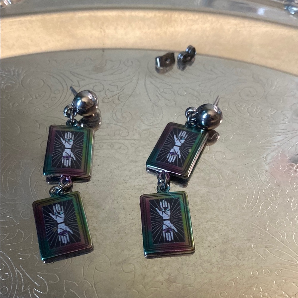 Disney Villains Dr. Facilier Chromatic Card Drop Earrings